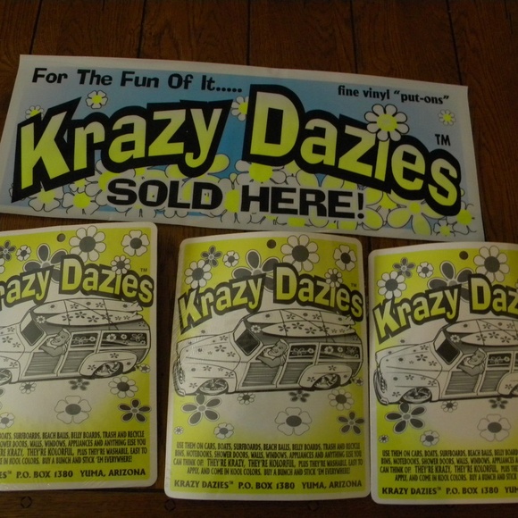 Vintage Krazy Dazies Vinyl Stickers set of 3 - Picture 3 of 7
